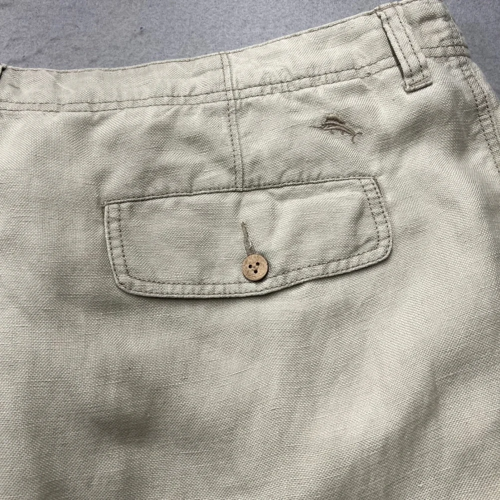 Tommy Bahama Mens 40x32 Linen Tencel Blend Pants Beige Khaki Relaxed Casual 2121